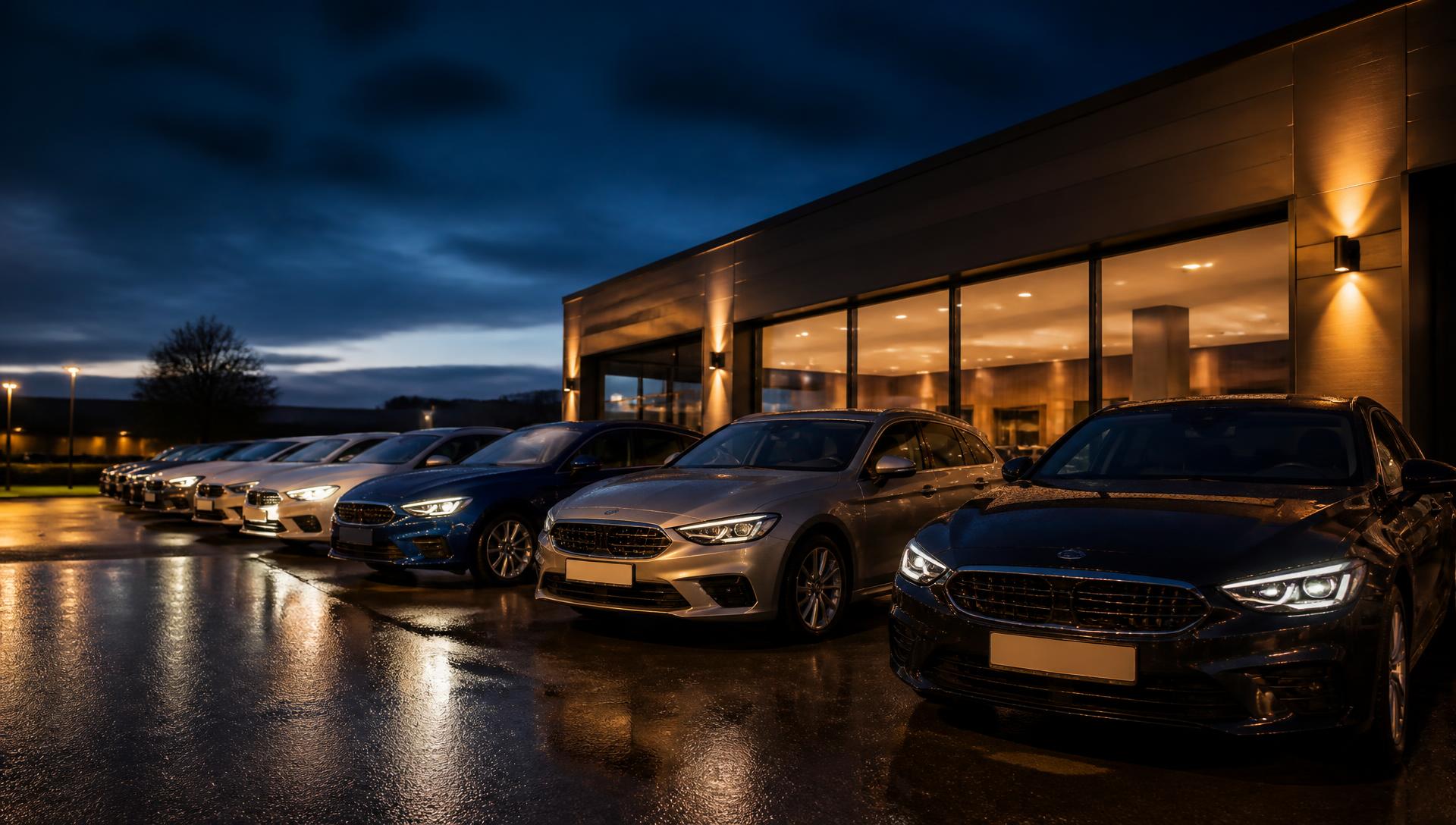 Premium saloon car in the Marnie Motors showroom